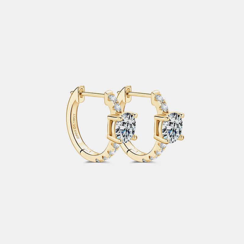 2.36 Carat Moissanite Zircon 925 Sterling Silver Hoop Earrings - Ink Wave Creations