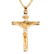 Load image into Gallery viewer, Cross Jesus Necklace Pendants Fine Gold Chain