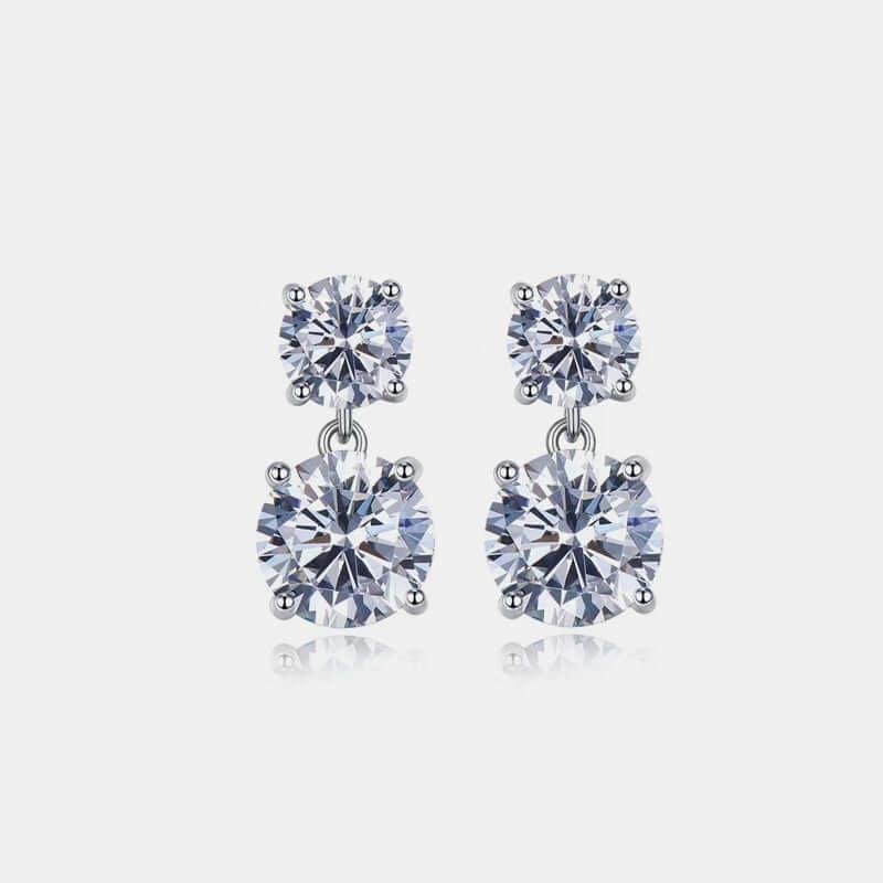 10 Carat Moissanite 925 Sterling Silver Earrings - Ink Wave Creations